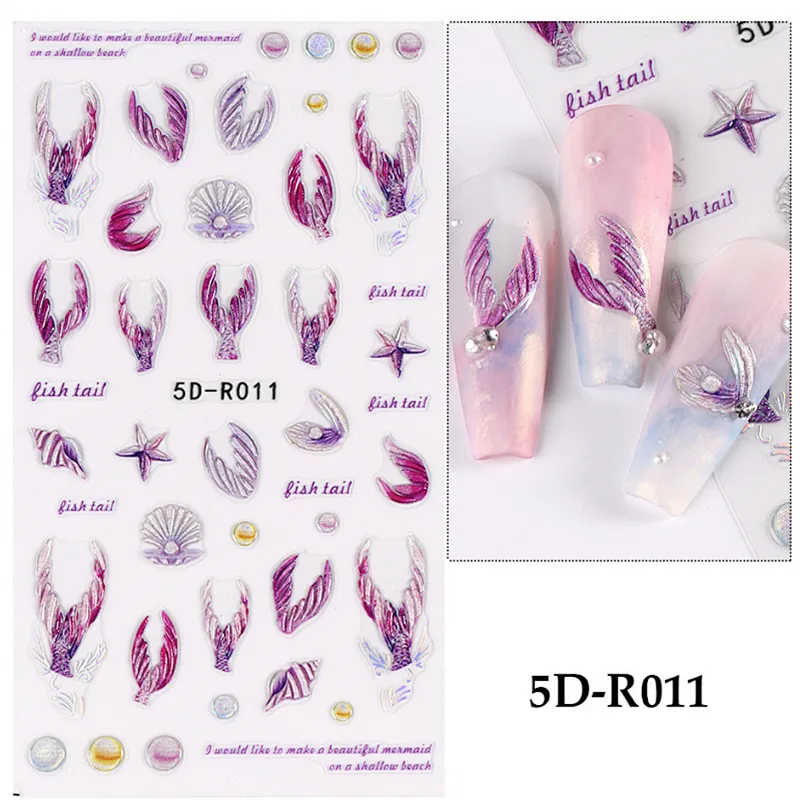5D Ocean Starfish Nail Stickers